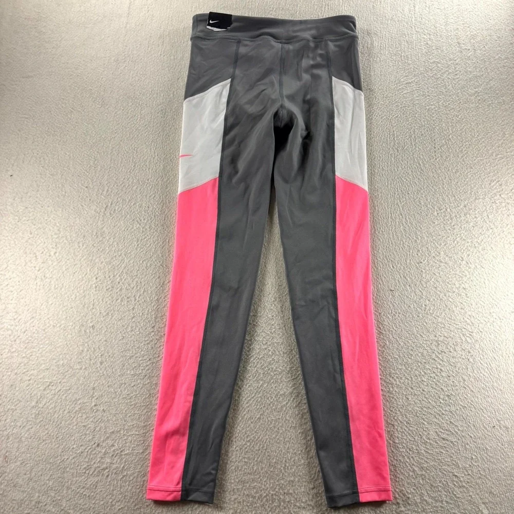 Nike‎ Leggings Girls XL Grey Pink New Dri-FIT Colorblock Tight Fit Activewear